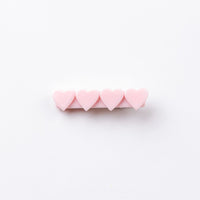 4 Heart Bar Acrylic Hair Clip - 28 Solid Colors