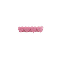 4 Heart Glitter Bar Acrylic Hair Clip - 22 Glitter Colors