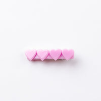 4 Heart Bar Acrylic Hair Clip - 28 Solid Colors