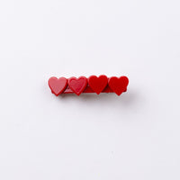 4 Heart Bar Acrylic Hair Clip - 28 Solid Colors