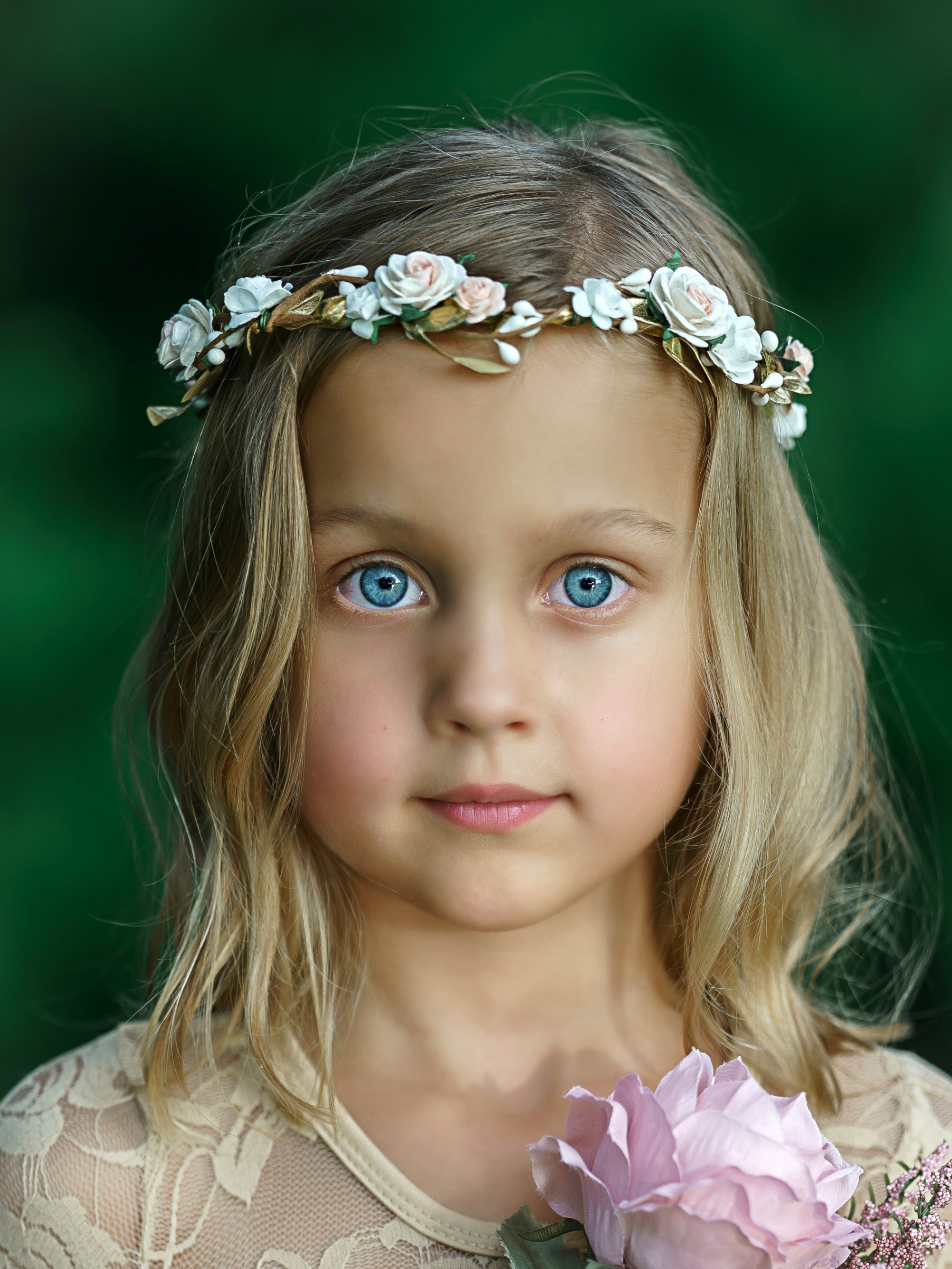 Analisse Flower Girl Crown Think Pink Bows 8355