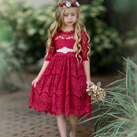 Josephine Short Dress - Burgundy #15