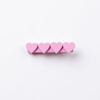 4 Heart Bar Acrylic Hair Clip - 28 Solid Colors