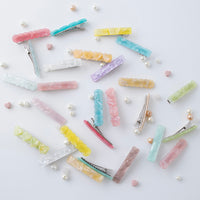 Scalloped Acrylic Hair Clip - 20 Glitter & Pearl