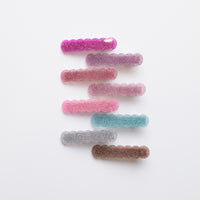 Scalloped Acrylic Hair Clip - 20 Glitter & Pearl
