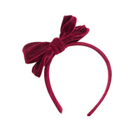 Ariela Velvet Bow Hard Headband - 18 Colors