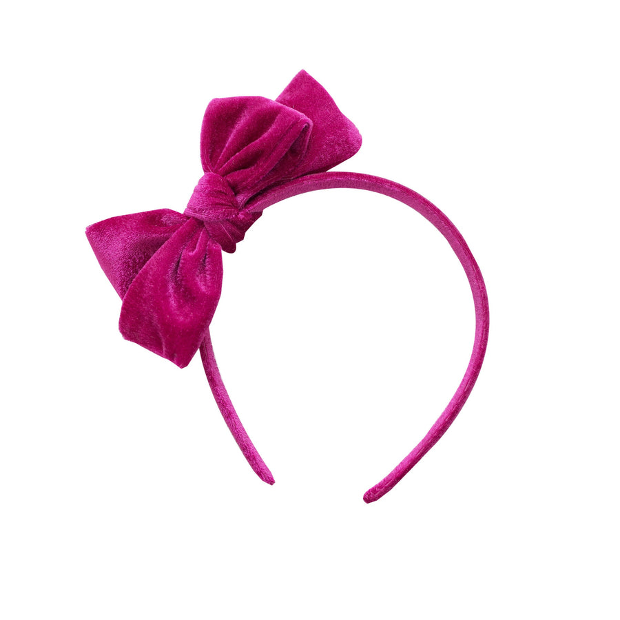 Ariela Velvet Bow Hard Headband - 18 Colors
