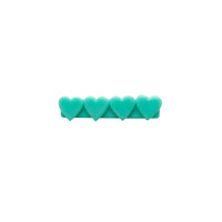 4 Heart Bar Acrylic Hair Clip - 28 Solid Colors