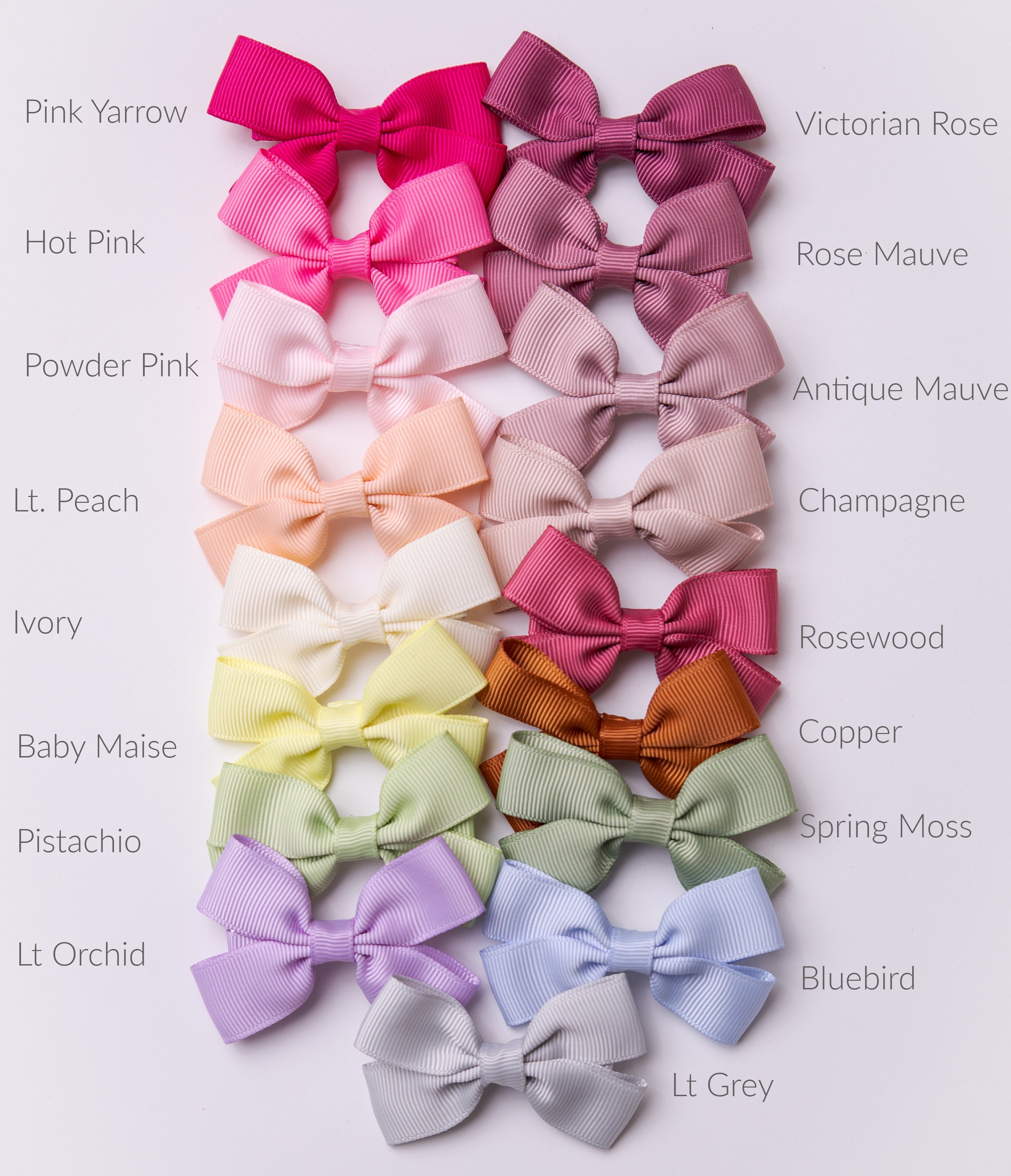 BEV Mini Bows Hair Clips - 17 Colors – Think Pink Bows