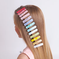 Scalloped Acrylic Hair Clip - 20 Glitter & Pearl