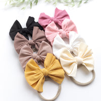 Reeva Bow Skinny Nylon Headband - 17 colors