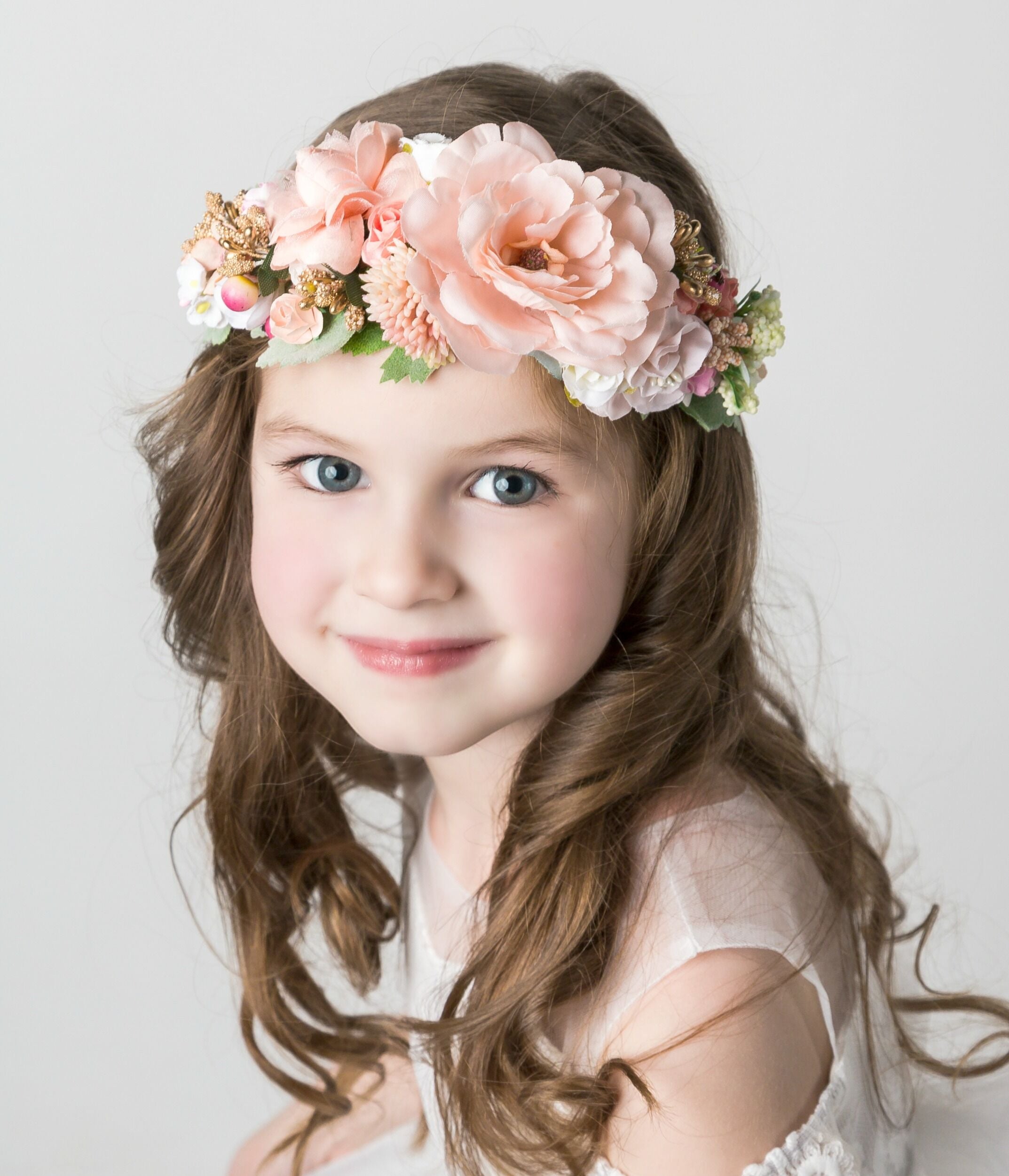 Tasha Flower Girl Crown Think Pink Bows 3559