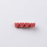 4 Heart Bar Acrylic Hair Clip - 28 Solid Colors