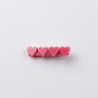 4 Heart Bar Acrylic Hair Clip - 28 Solid Colors