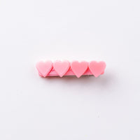 4 Heart Bar Acrylic Hair Clip - 28 Solid Colors