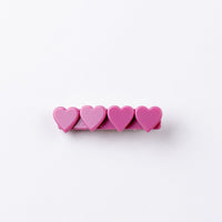 4 Heart Bar Acrylic Hair Clip - 28 Solid Colors