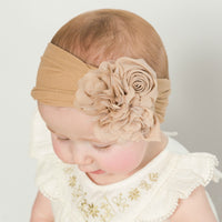 Couture Flower Headwrap - Tan