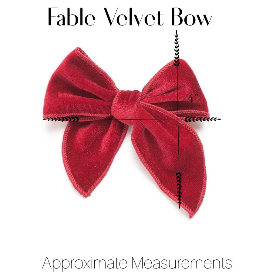 FABLE Velvet Bow Headband - Metal Grey