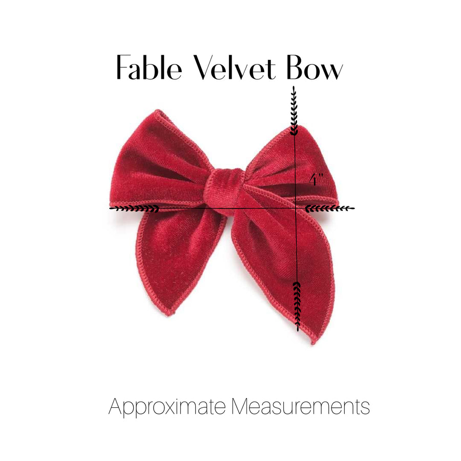 Fable Velvet Bow Headband - Ruby