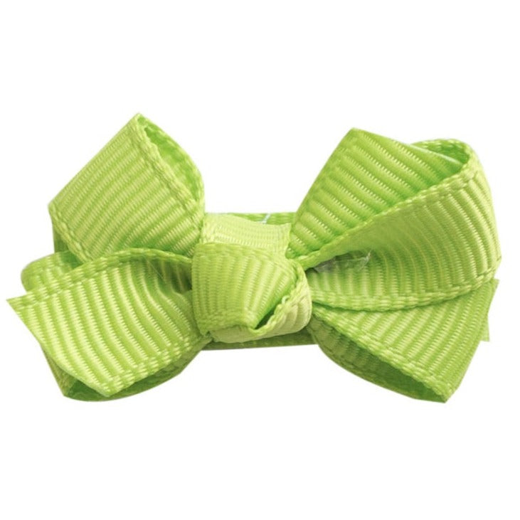 Mini Bows Snap Clips Knot - Apple Green