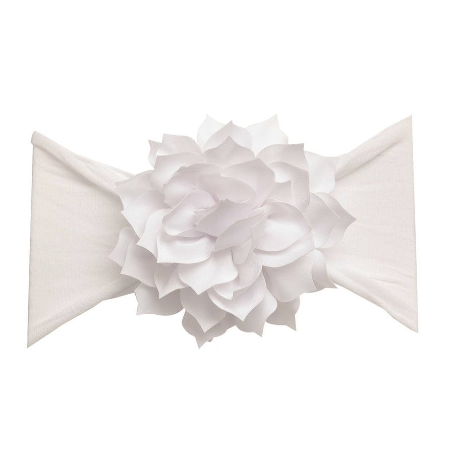 Dahlia Flower Headwrap - White