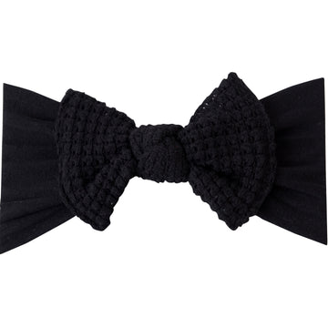 Ari Waffle Bow Headwrap - Black
