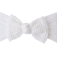 Ari Waffle Bow Headwrap - White