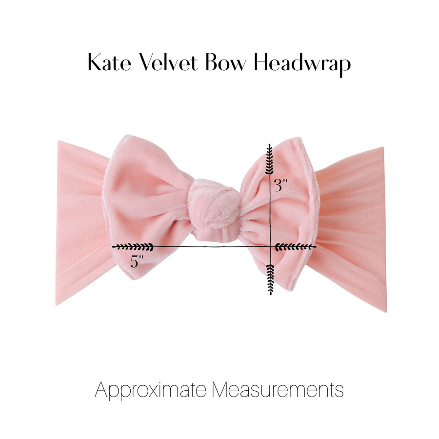Kate Velvet Bow Headwrap - Frosted Pink
