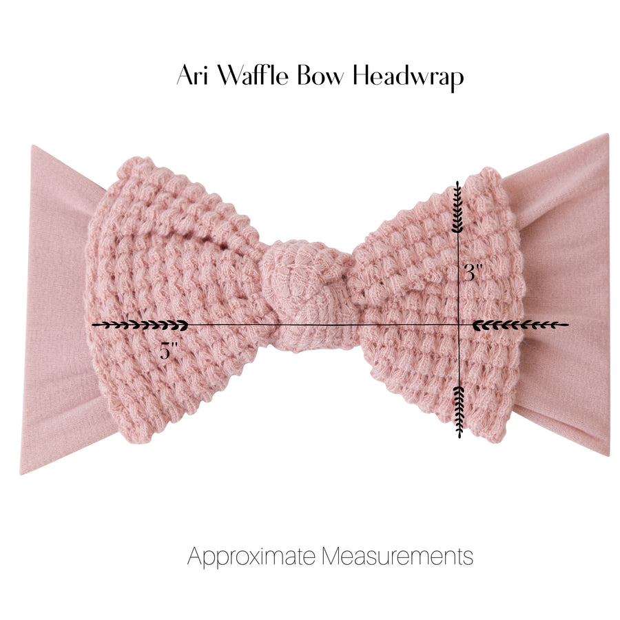 Ari Waffle Bow Headwrap - Rosewood