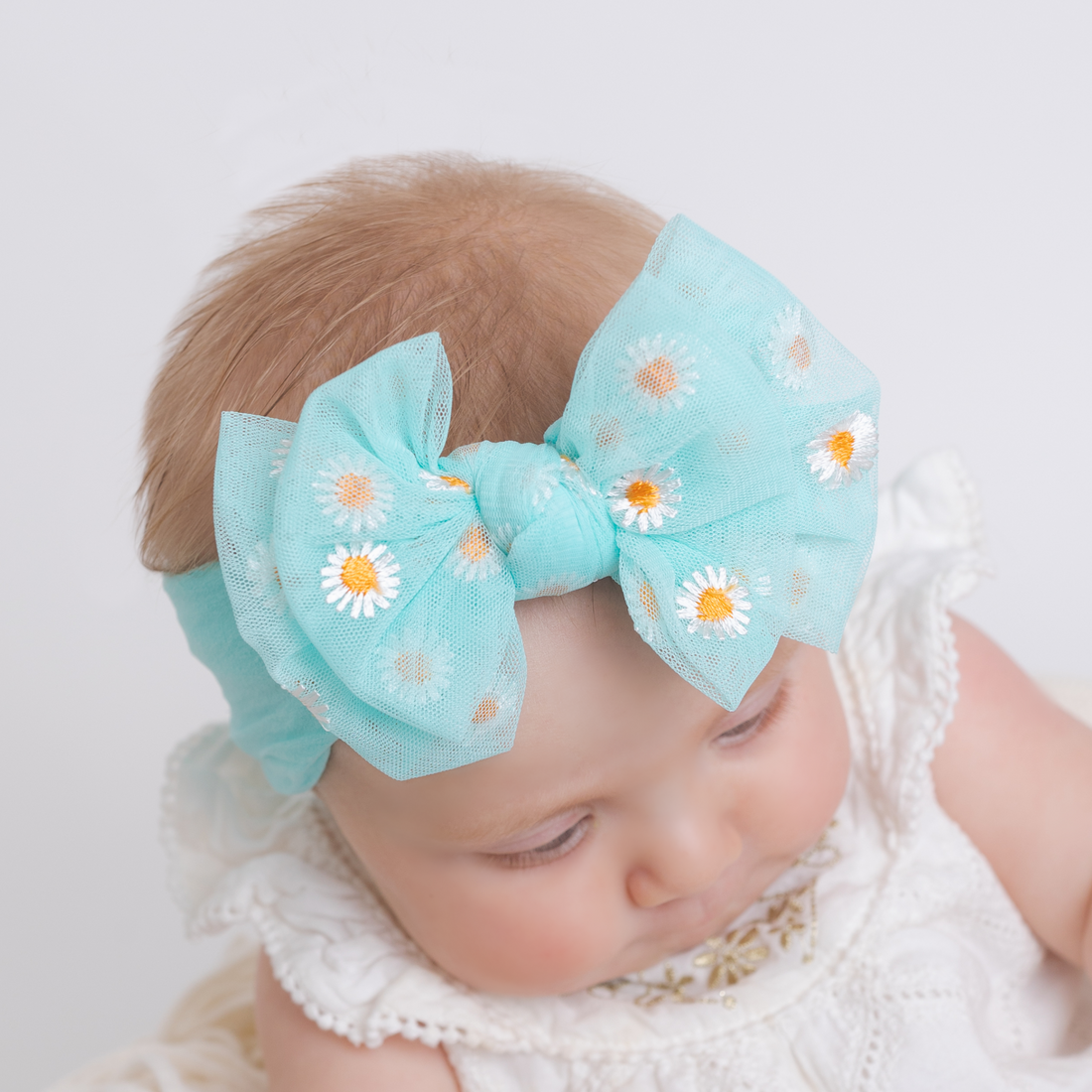 Daisy Flower  Headband - Aqua