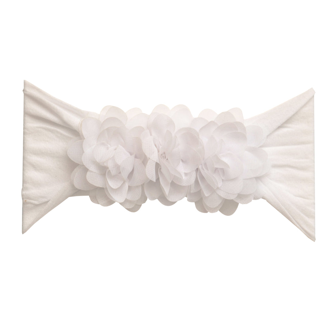 Trio Flower Headwrap - White