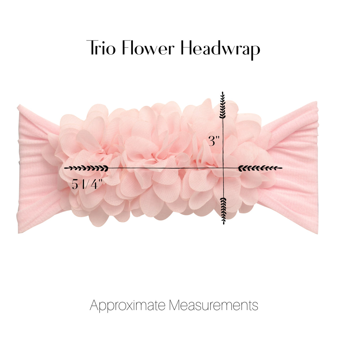 Trio Flower Headwrap - Blush Pink