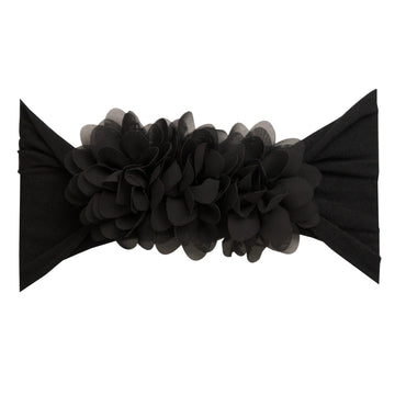 Trio Flower Headwrap - Black
