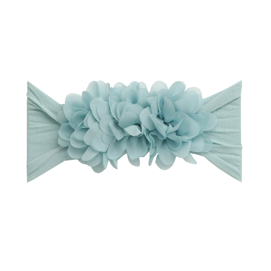 Trio Flower Headwrap - Capri Blue