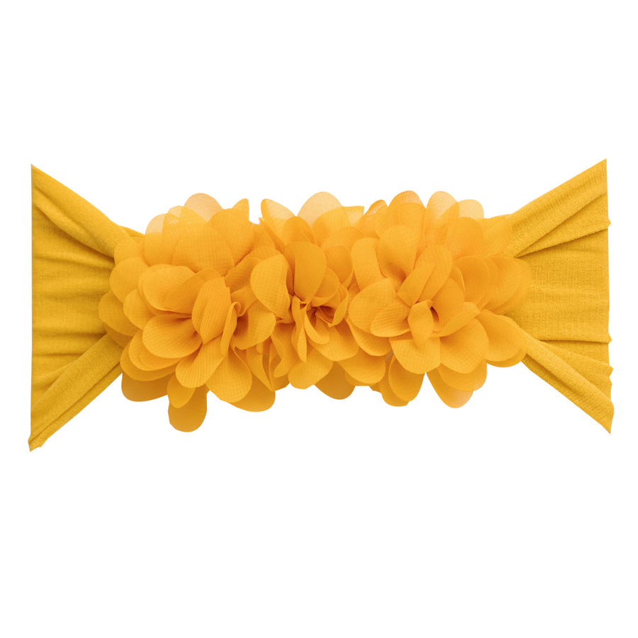 Trio Flower Headwrap - Mustard