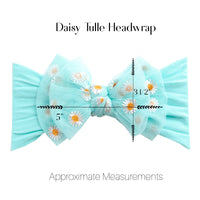 Daisy Flower  Headwrap - Aqua