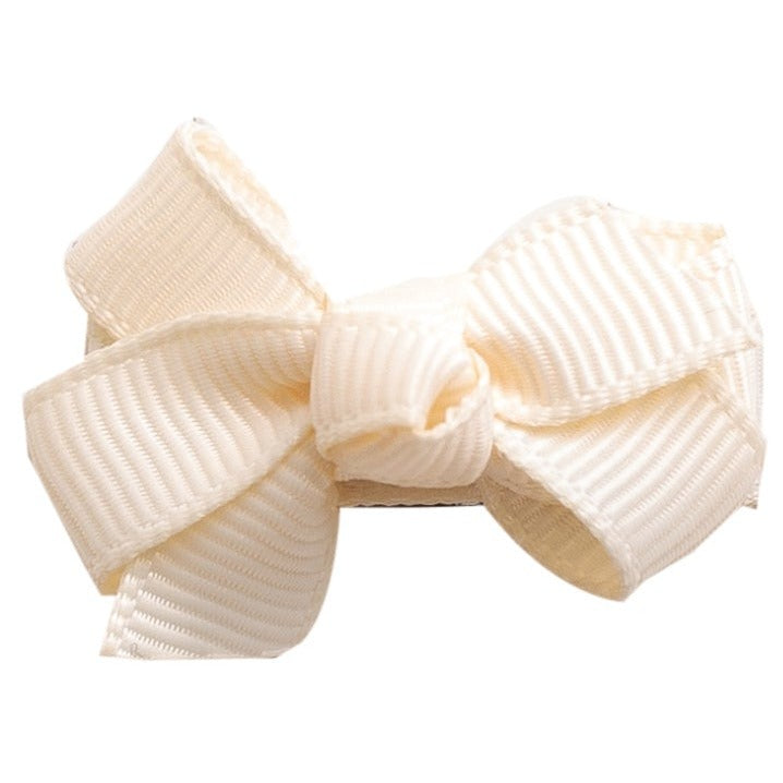 Mini Bow Knot Snap Clip - Ivory