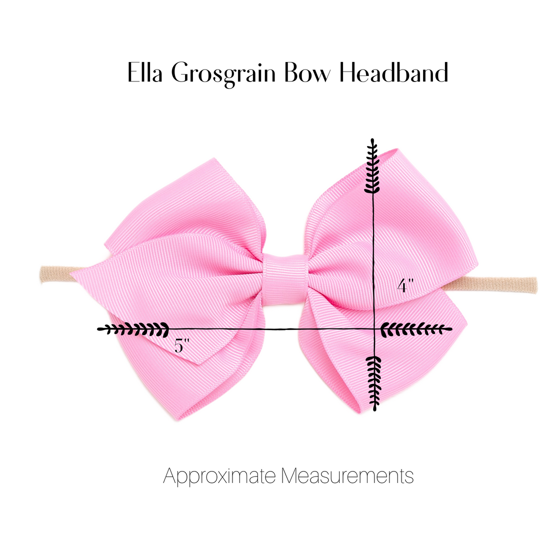 Ella Grosgrain Bows Nylon Headband - Coral