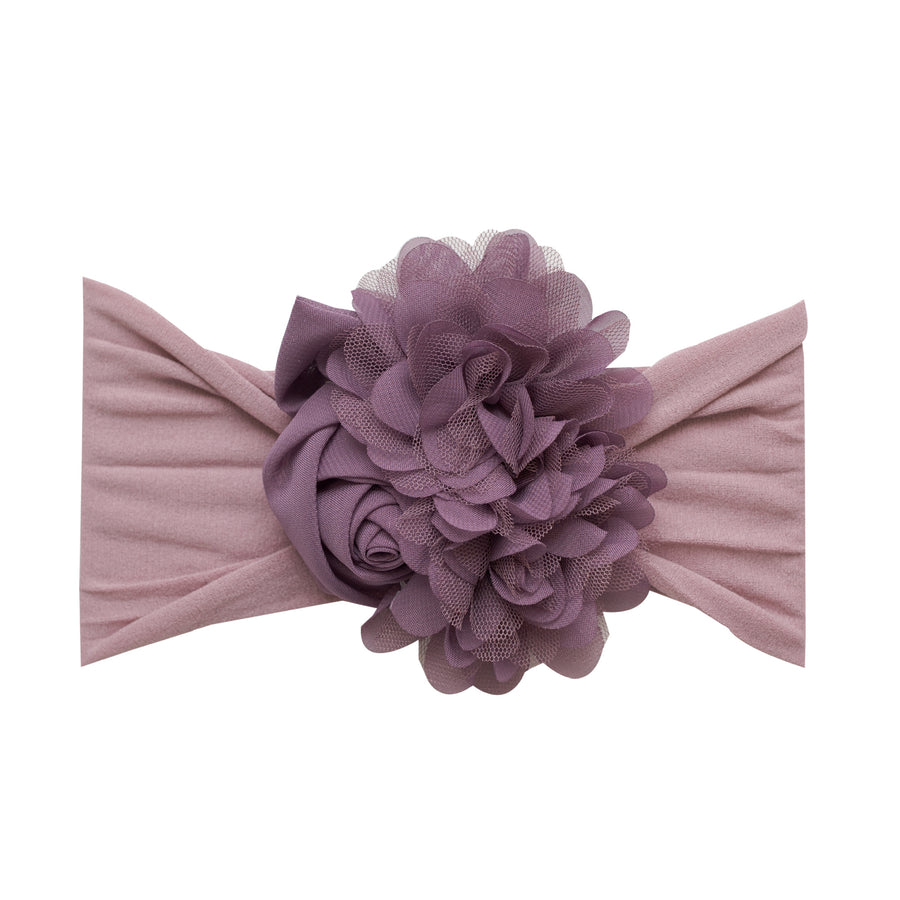 Couture Flower Headwrap - Purple Grey
