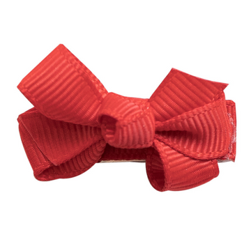 Mini Bow Knot Snap Clip - Red