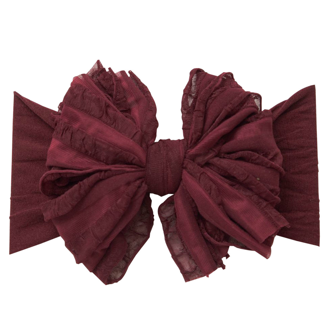Blue Bow With Ruffles Ruffles Bow - Burgundy – Think Pink Bows