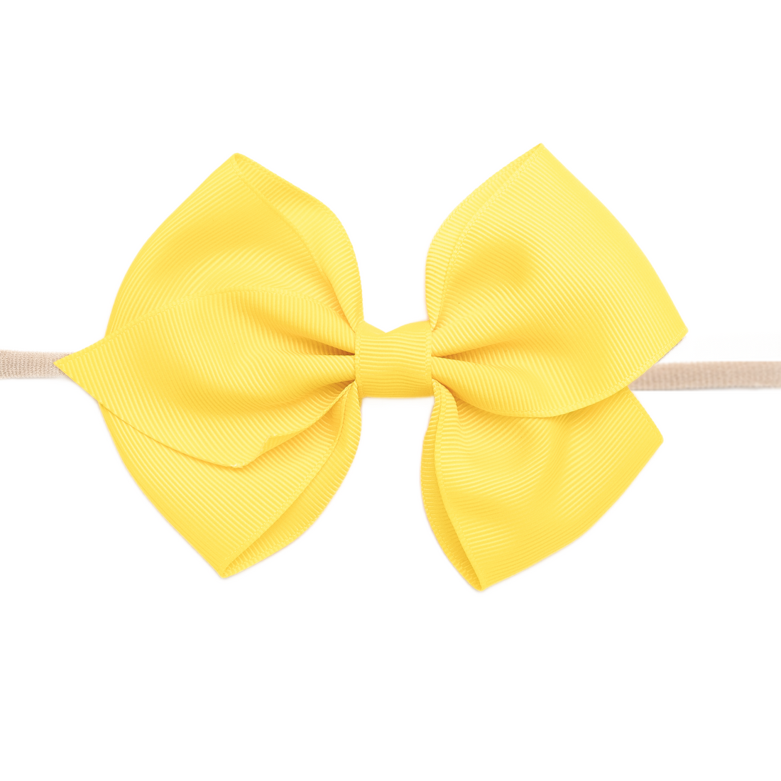 Ella Grosgrain Bows Nylon Headband - Yellow