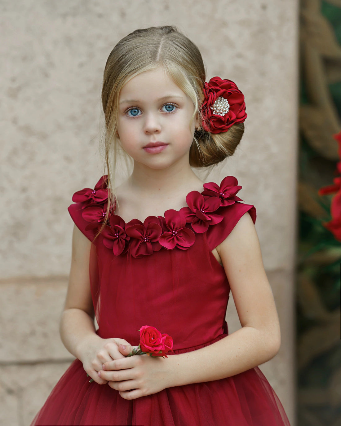 Fiona Wine Flower Girl Dress #2