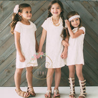 Cotton Lace Cream Tunic Dress - Think Pink Bows - 5