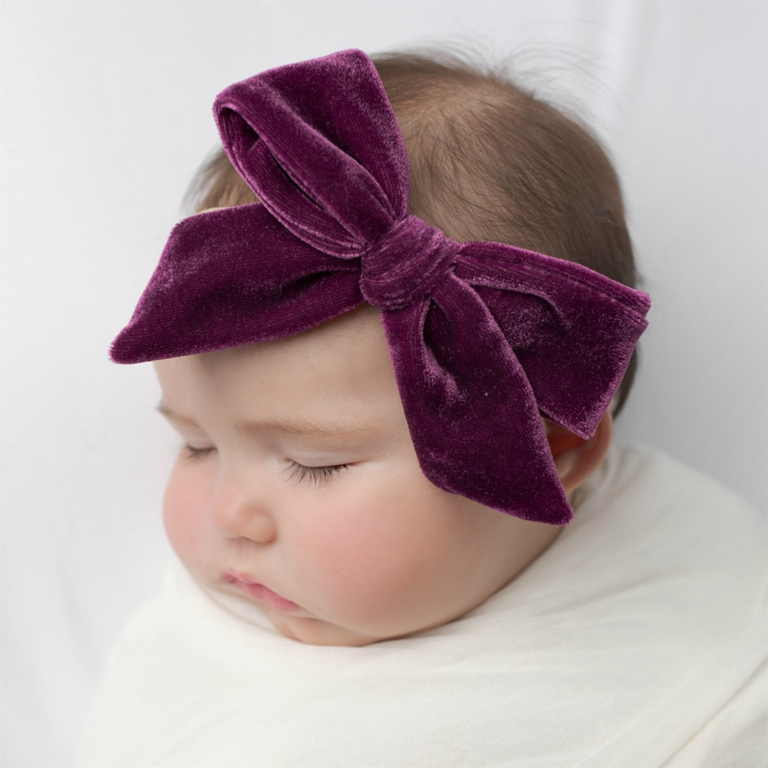 Luxe Velvet 5" Bow on Skinny Nylon Headband - 25 Colors