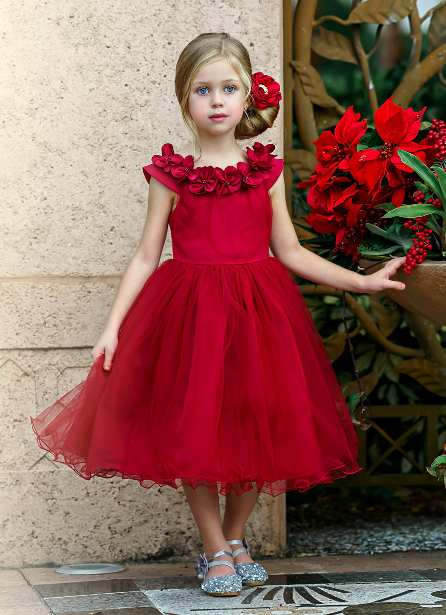 Fiona Wine Flower Girl Dress #2