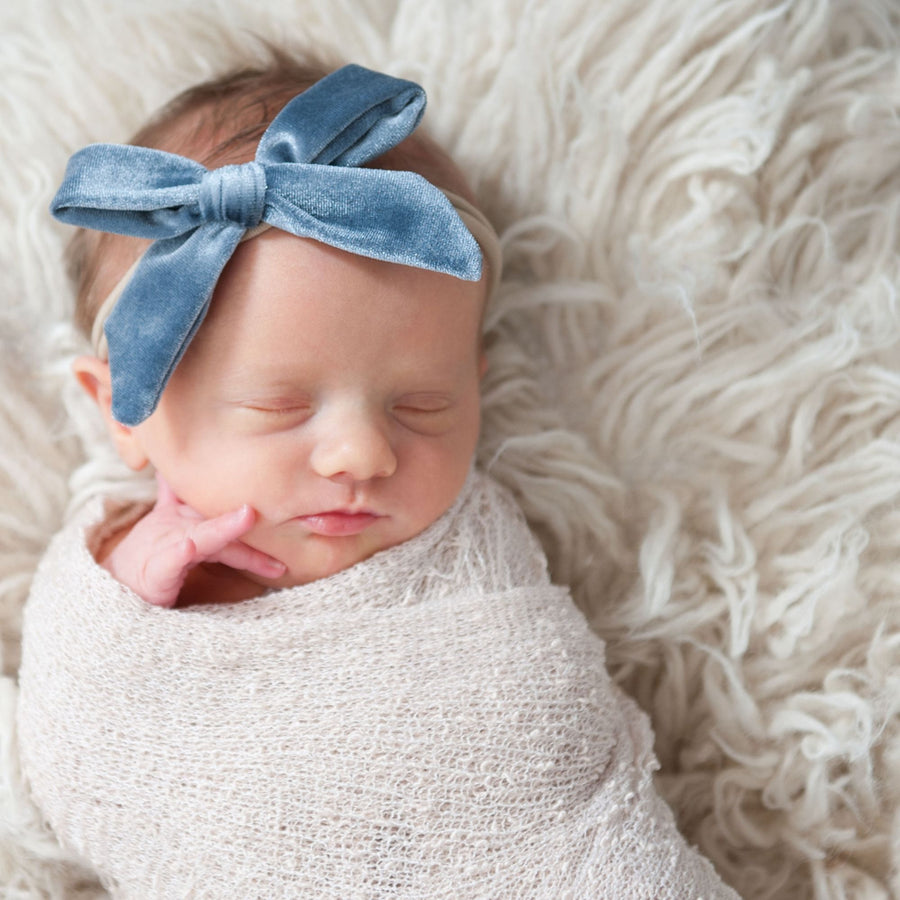 Luxe Velvet 3.5" Bow on Skinny Nylon Headband 25 Colors Available