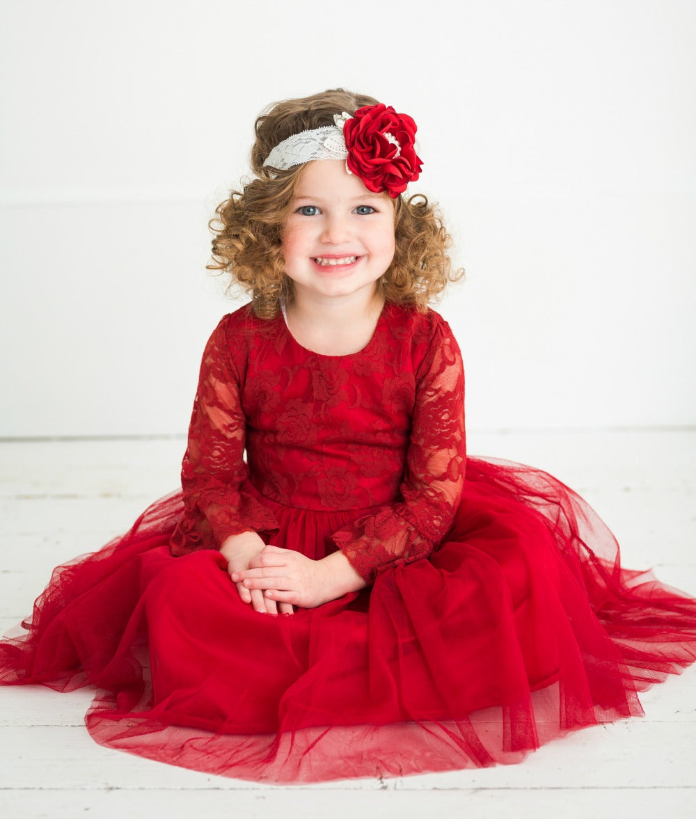 Madeline Long Sleeve Dress - Red #15