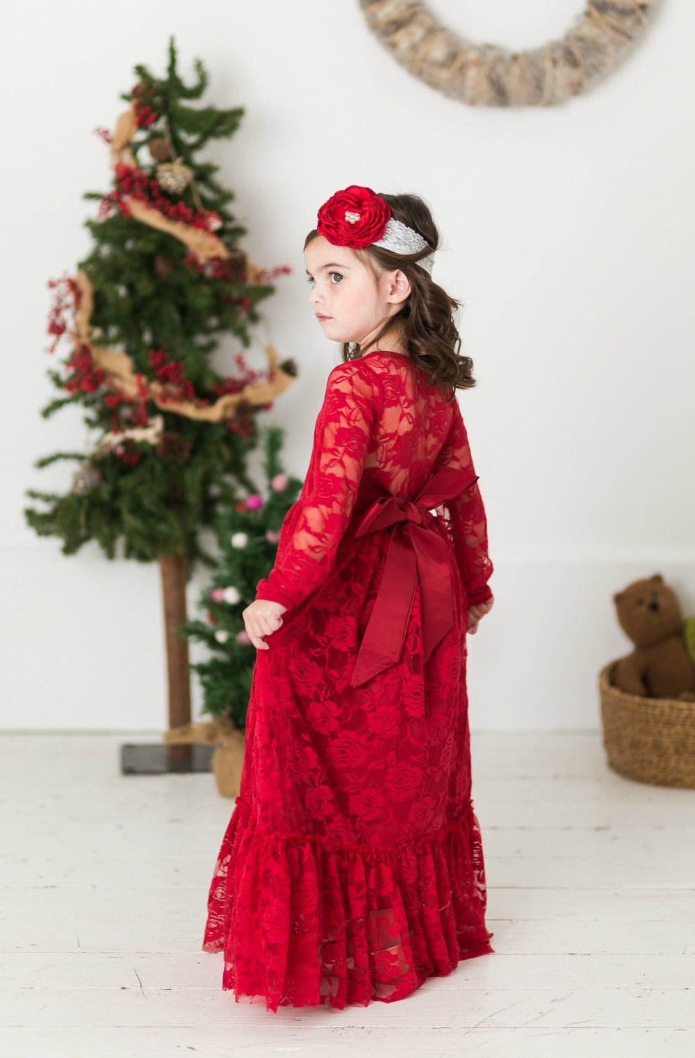 Sweetheart Long Sleeve Dress - Red #74