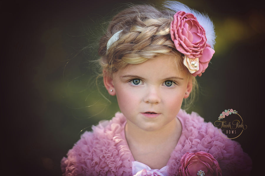 Make a Wish Mauve Ruffled Chiffon Capelet - Think Pink Bows - 5